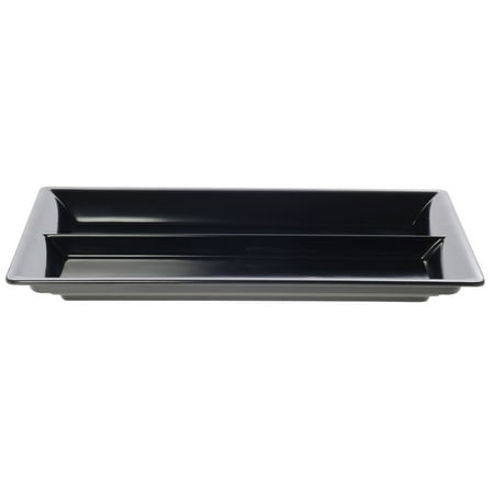 - Full Size Cold Food Bar Pan Divided Black Melamine - 21 1/2 L x 13
