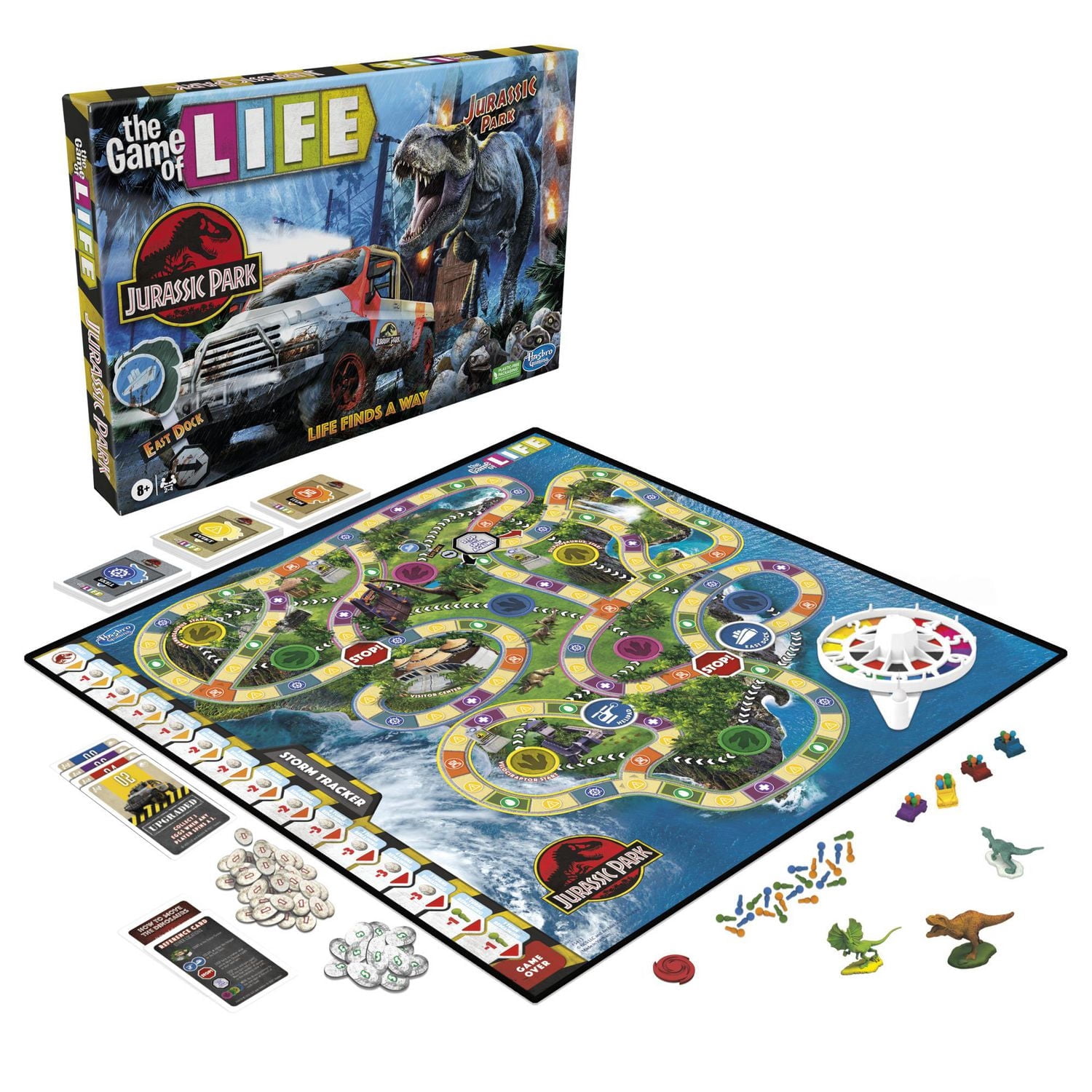 Destins Le jeu de la vie, édition Jurassic Park, jeu de plateau pour enfants inspiré du film original, dès 8 ans,