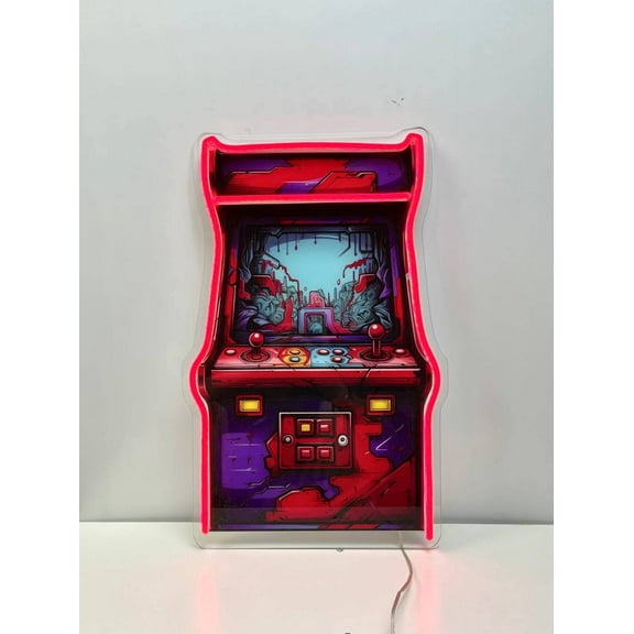 Glowneon Arcade Retro Neon Acrylic Print Sign, Gaming Room Wall Decor
