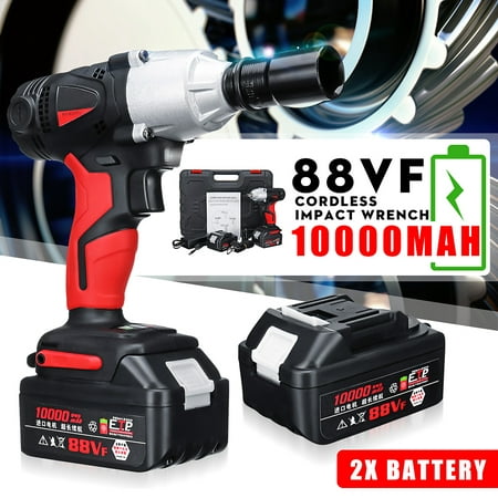 10000mAh 300N.M Cordless Lithium-Ion Electric Impact Wrench Brushless Motor,1/  2 Battery 1
