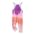 thumbnail image 5 of Eltusu Girls Overalls, Comfy Stretchy Casual Sleeveless Kids Jumpsuit Romper Purple Size 11-12 T, 5 of 6