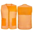 thumbnail image 6 of Toptie Adult Mesh Vest Zipper Supermarket Team Volunteer Uniform Vest - Orange, 6 of 7