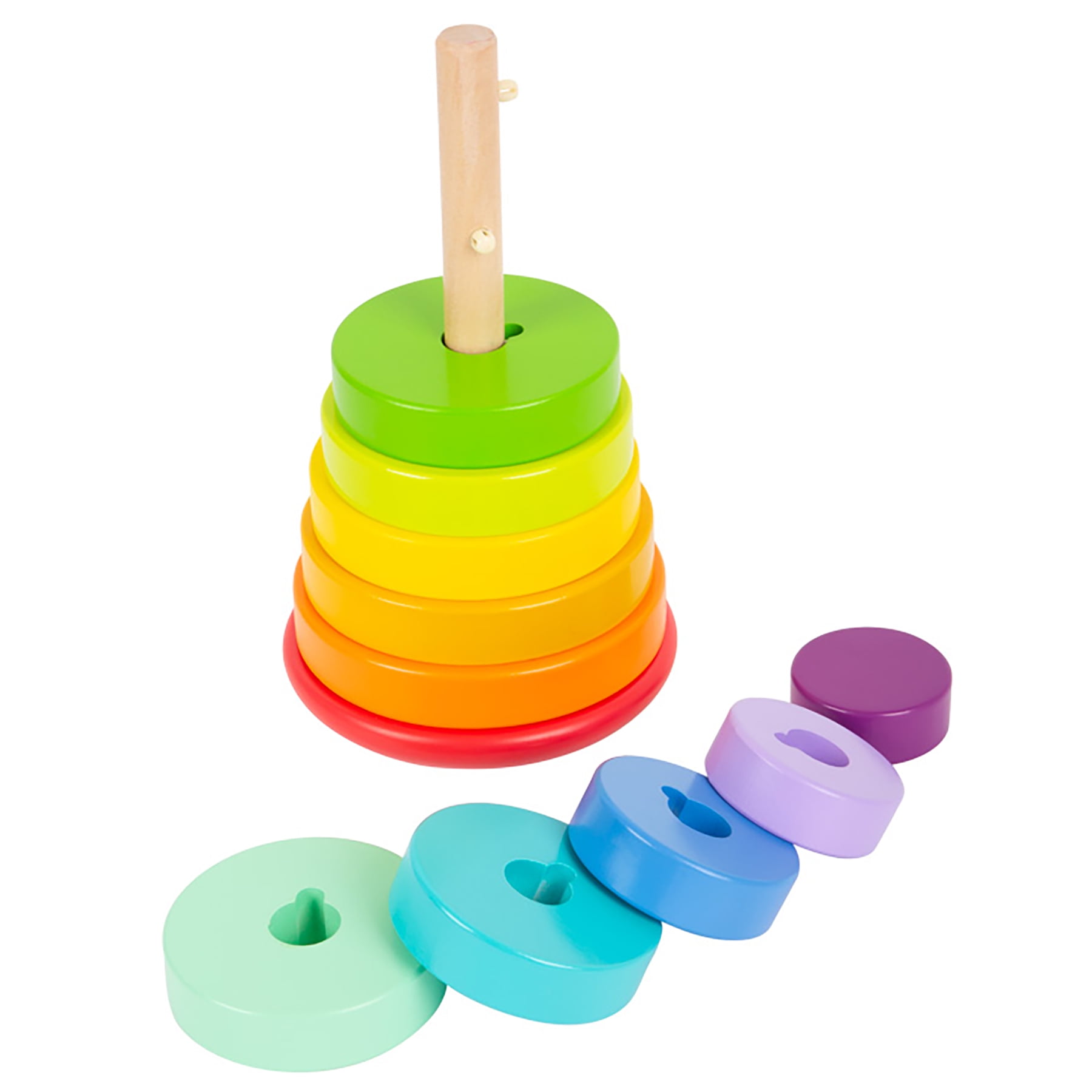 Small Foot Wooden Toys Large Stacking Rainbow Tower Designed for Children Ages 12+ Months