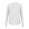 thumbnail image 5 of Ahabrexf Long Sleeve Tops for Women Polyester Round Neck Casual Blouse Long Sleeved Solid Color 1Pc, 5 of 7