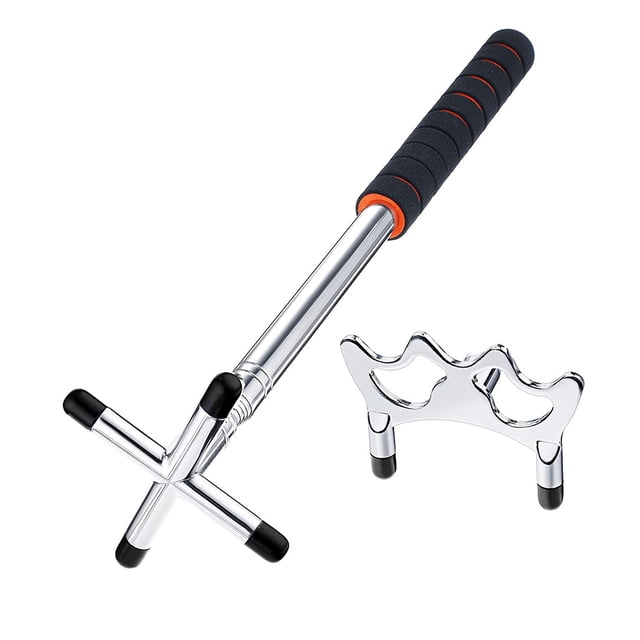 Qarigey Taco de billar de acero inoxidable, diseño telescópico retráctil, tenedores cruzados, soporte de billar, suministros deportivos, palo de Disfraces de disfraces Horquilla baja y transversal Qarigey AP011655-06