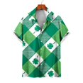 thumbnail image 3 of Camisas de playa hawaianas nuevas de verano para hombres y mujeres, camisa para parejas, camisa de manga corta con solapa estampada con trébol de cuatro hojas, camisas florales coloridas, 3 of 5