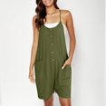 thumbnail image 2 of HBFAGFB Combinaison Mode Femme Sans Manches Boutonnée Short Grand avec Poches Vert Taille g, 2 of 5