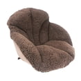thumbnail image 1 of Cojín de felpa para silla de oficina, cálido y con soporte lumbar para decoración de habitación y ordenador. Café, 1 of 9