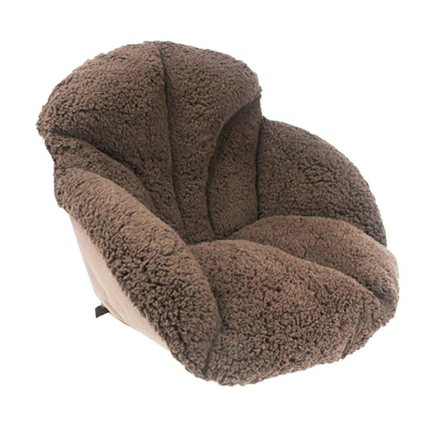 Cojín de felpa para silla de oficina con soporte Lumbar, cómodo y cálido cojín para silla de escritorio, cojín para asiento de ordenador, dormitorio Café Macarena cálido cojín del asiento