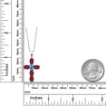thumbnail image 6 of Gem Stone King 925 Sterling Silver Ruby Red Mystic Topaz and Swiss Blue Topaz Cross Pendant Necklace for Women | 3.05 Cttw | Gemstone November Birthstone | Oval 6X4MM | With 18 inch Chain, 6 of 6