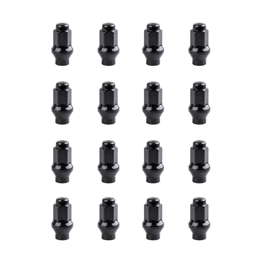 Tusk Tapered Lug Nuts - 3/8"-24 Thread, 14mm Hex, Black (16-Pack) For Polaris Sportsman 570