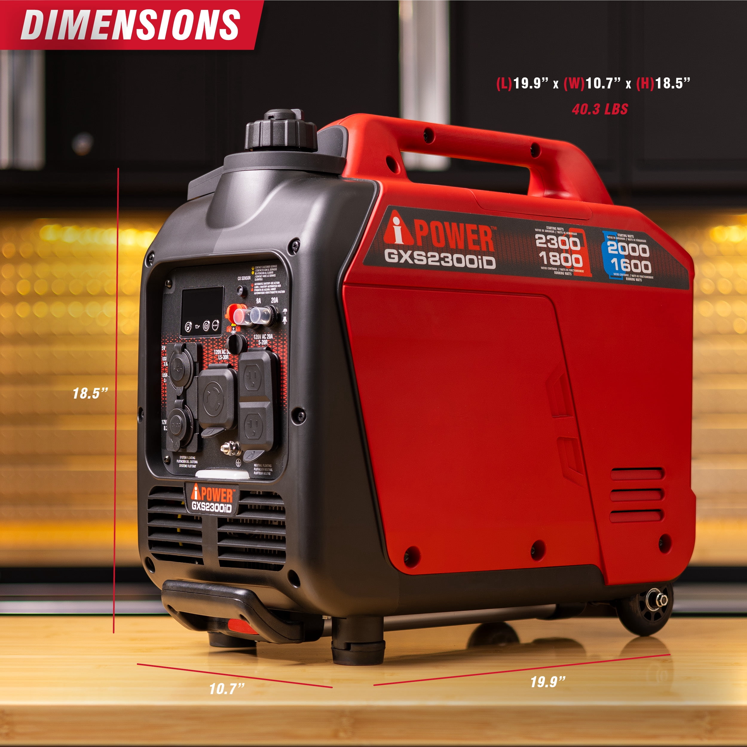 A-iPower 2300-Watt Gas Propane Powered Inverter Generator with CO Sensor
