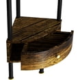 thumbnail image 4 of 5 Tier Corner Shelf, Industrial 65" Tall Corner Shelf Stand with Rustic Display Rack, Corner Bookshelf Bookcase Plant Stand for Living Room, Bedroom, Bathroom, Kitchen, Office (Brown), 4 of 8