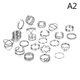 thumbnail image 1 of 22-piece set vintage hollow heart butterfly rings for women Silver, 1 of 5