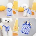 thumbnail image 6 of Vivid Color Striped Pet Vest - Fine Workmanship Polyester Clothes with Cute Fur Balls for Teddy - Perfect for Summer, 6 of 8