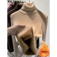 thumbnail image 1 of Suéter de cuello alto para mujer, Jersey de punto elegante, grueso, forrado de terciopelo, cálido, Tops delgados, Jersey de punto, nuevo, Invierno, 1 of 4