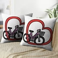 thumbnail image 3 of LALILO Throw Pillow Covers Bicycle With Love Heart Bicycle Bike Cushion Cover 18" x 18", 2 Pack, 3 of 6