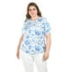 thumbnail image 1 of Blusa estampada con cinturón ajustable Roman Fashion/Tallas Extras, 1895 (Azul rey) azul 36, 1 of 6
