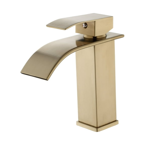 Single Handle Bathroom Faucet Lavatory Faucet Stainless Steel Single Hole-TP, Brushed Gold