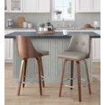 thumbnail image 3 of LumiSource Grey Gianna 26" Fixed-Height Counter Stool - Set of 2, 3 of 4