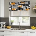 thumbnail image 4 of 2 Pack Valances for Window, Burnt Orange Black Geometric Short Curtains for Kitchen Bedroom Living Room, Modern Color Block Abstract Rod Pocket Small Window Treatment Valance Drapes 60 x 18 Inch, 4 of 8