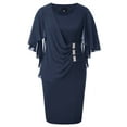 thumbnail image 6 of LilyLLL Plus Size Womens Evening Party OL Office Workwear Chiffon Sheath Dress, 6 of 6