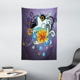 thumbnail image 1 of Modern Decor Tapestry, Contemporary Design with Stars Flowers and Swirls with Dark Purple Backdrop, Wall Hanging for Bedroom Living Room Dorm Decor, 40W X 60L Inches, Multicolor, by Ambesonne, 1 of 2