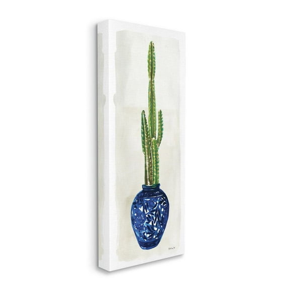 Stupell Industries Indoor Succulent Still Life Tall Prickly Cactus Canvas Wall Art Design by Stellar Design Studio, 17" x 40"
