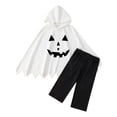 thumbnail image 4 of BOOMNY Halloween Boys Ghost Dress Up Funny Ghost Face Hooded Capes Pants Hallowmas Stage Performance Outfits for Kids, 4 of 5