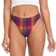 thumbnail image 1 of Balery Orange and Purple Plaid Tangas de Algodón para Mujer con Estampado – Ropa Interior Sexy, Transpirable, G-string-3X-Large, 1 of 6