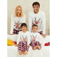 thumbnail image 3 of Sunisery Merry Christmas Family Matching Pajamas Sets Plaid Deer Print Holiday Xmas Pjs Sleepwear For Family Adults Kids, 3 of 7