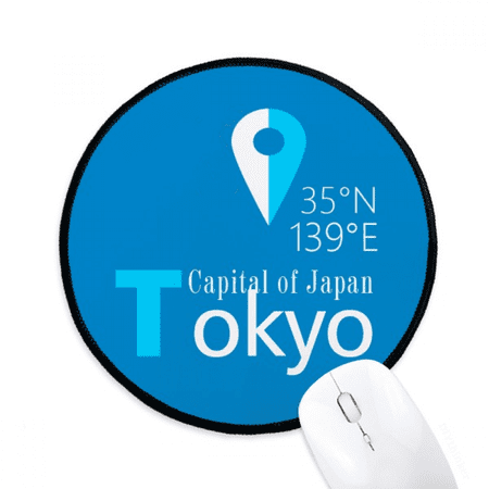 Tokyo Geography Coordinates Trave Mouse Pad Desktop Office Round Mat