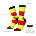 thumbnail image 6 of Women Colorful Crew Socks Spanish Flag Novelty Fun Socks For Mens, 6 of 7