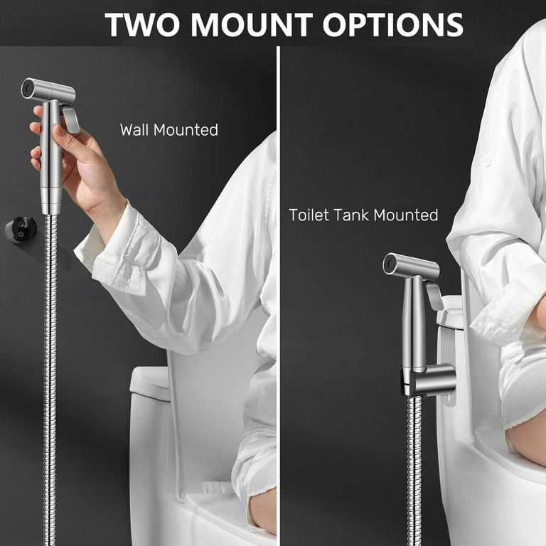 PHANCIR Handheld Bidet Sprayer for Toilet, Brushed Nickel Bidet Attachment  for Feminine Wash