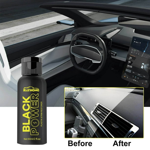 Cera para Restauración de Plástico de Coche | Protector de Plástico Interior y Exterior | Revestimiento Hidrofóbico de Alto Brillo | Protección UV | Aplicación Fácil | 60ml | Limpia, Pule y Restaura