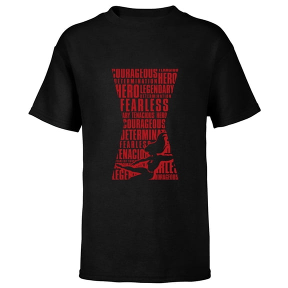 Marvel Black Widow Hourglass Empowering Words - Short Sleeve T-Shirt for Kids - Customized-Black