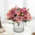 thumbnail image 4 of TFYZYY Simulation Rose Flower Bouquet - Artificial Rose Handle Arrangement - Home & Office Decor - Realistic Faux Floral Decoration - Multi-Color Options, 4 of 6
