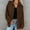 Brown, variant on Womens Oversized Corduroy Shirts Jackets Dressy Casual Long Sleeve Button Down Blouses Lightweight Spring Fall Shackets Loose Shirts Top