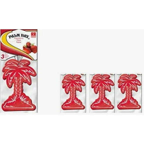 PlastiColor Palm Bay Air Freshener Strawberry Scent 3 Pack in Each Package