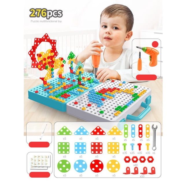 Destornillador de Perforación Creativo CUTICAT Kit de Mosaico para Niños 276 Piezas
