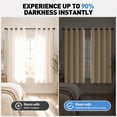 thumbnail image 4 of Beige Blackout Curtains, 52 x 72 inch Drapes Set of 2 Panels, Thermal Insulated Room Darkening Curtains for Bedroom Living Room, Privacy Protection&Noise Reduce, 4 of 7