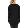 thumbnail image 6 of TEMOFON Long Sleeve T shirts for Women Dressy Casual Tops Twist Knot Tunic Ladies Fall clothes Blouse Black Tee for Legging, 6 of 6