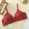 thumbnail image 5 of LIIPEE Women Bras Solid Color Plus Size Full Coverage Underwire Bralette Seamless Push Up Bralette Bra Woman Casual Indoor Outdoor Wear Bras,Red,36, 5 of 5
