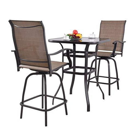 Emerit Outdoor Swivel Bar Stools Height Patio Chairs Set Of 2 Canada Emerit Outdoor Swivel Bar Stools, Bar Height Outdoor Swivel Chairs