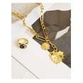 thumbnail image 2 of Sun Heart Pendant Choker Necklace for Women,18K Gold Plated Multi Pendants Chunky Paperclip Chain Hip Hop Neutral Jewelry, 2 of 3