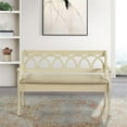 thumbnail image 3 of Pemberly Row Storage Bench in Antique White Frame and Beige Fabric Seat Cushion, 3 of 11