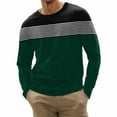 thumbnail image 2 of qelini Mens Shirts Long Sleeve T-shirts Back School Plus Size Round-Neck Gradient Printing Casual Slim Fit Basic Pull-over Blouse Fashion Lightweight and Green 2XL, 2 of 4