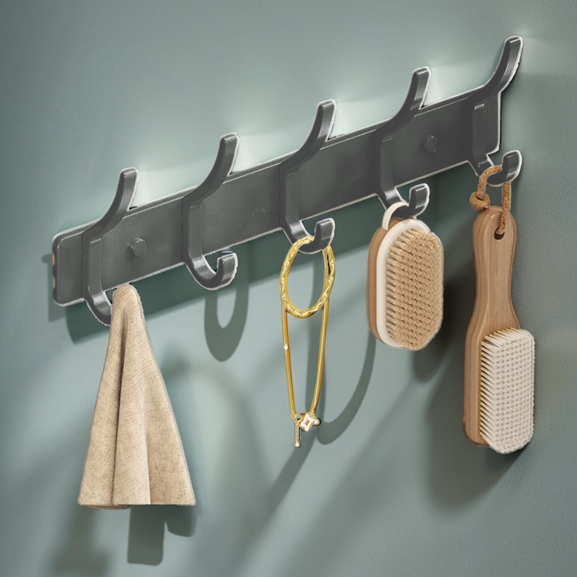 Unique Bargains Coat Rack Wall Mount Hook Gray 12.2x1.2x6