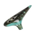 thumbnail image 2 of Ocarina de 12 agujeros, flauta de arcilla cerámica, instrumento musical profesional compacto con afinación en C , ideal como regalo para adultos y Verde, 2 of 8