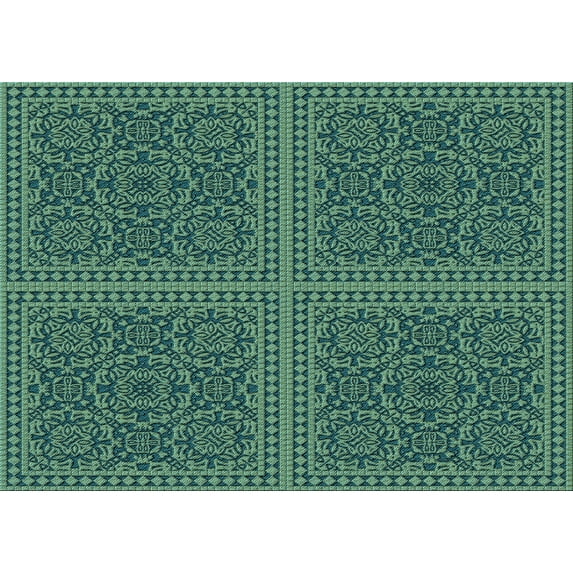 Ahgly Company Machine Washable Indoor Rectangle Transitional Mint Green Area Rugs, 5' x 7'